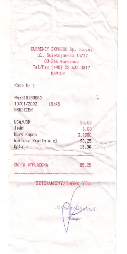 Курс валют в варшаве